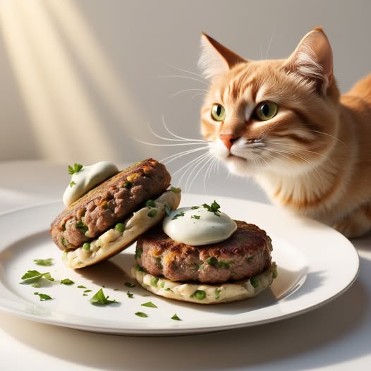 Cat Food Beef and Sweet Pea Patties