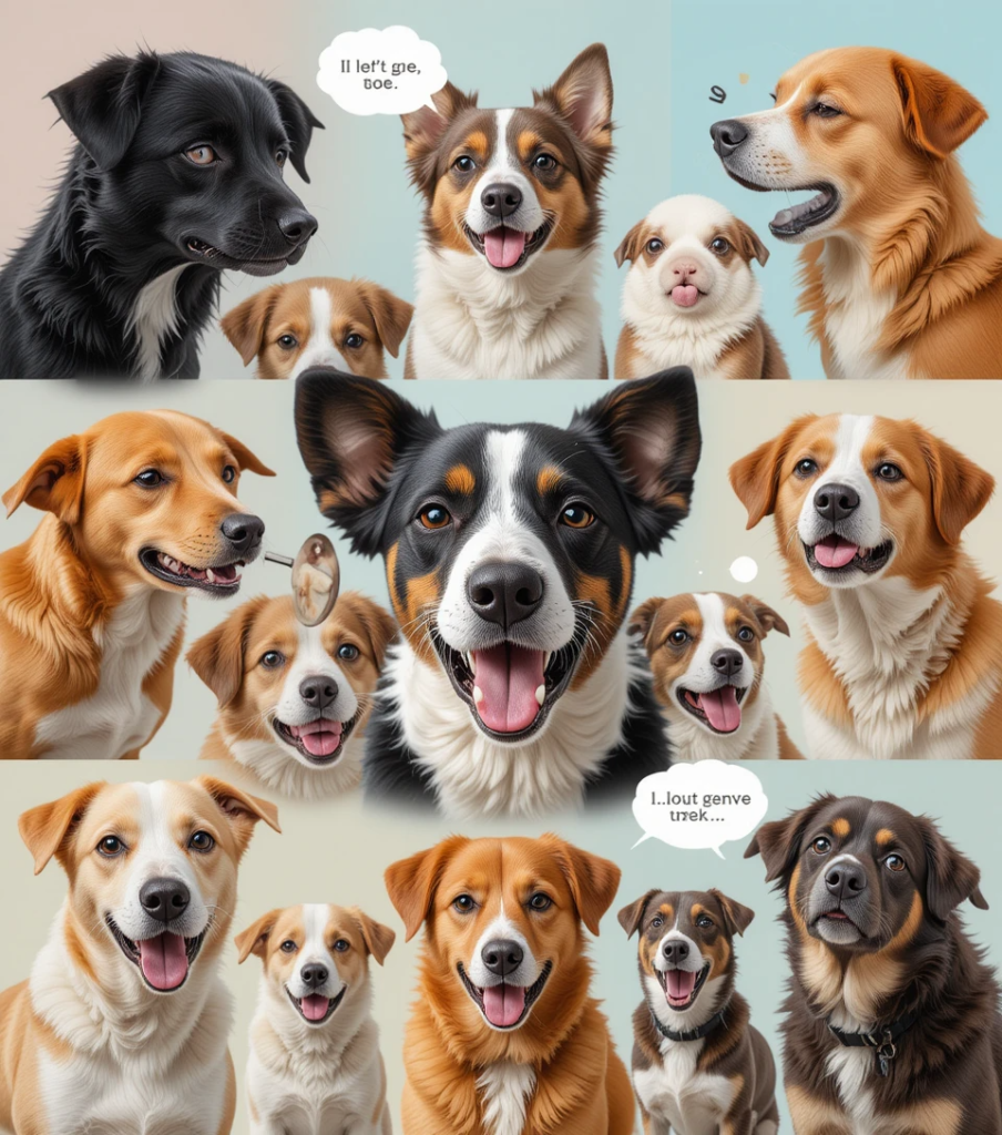 Collage of dogs showing quirky behaviors and unique traits
